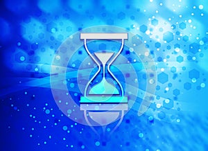 Timer sand hourglass icon abstract light cyan blue hexagon pattern background