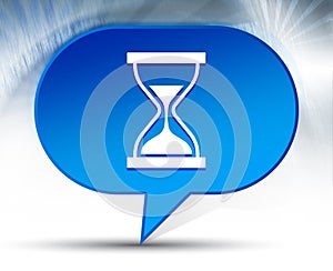 Timer sand hourglass icon blue bubble background