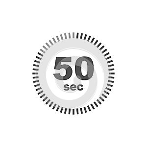 Timer 50 sec icon. Simple design