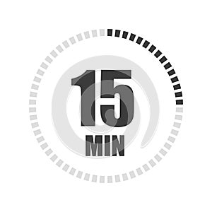 Timer sign 15 min. Vector