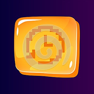 Timer update glossy ui button with pixelated icon