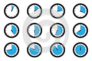 Timer watch icon set simple design