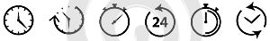 Timers icon set. Vector countdown circle clock