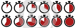 Timers icon on transparent background. Isolated vector elements. Stopwatch symbol