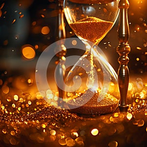 Times golden embrace an hourglass captures the essence of moments