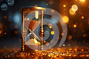 Times golden embrace an hourglass captures the essence of moments