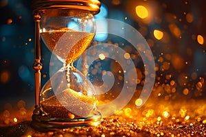 Times golden embrace an hourglass captures the essence of moments
