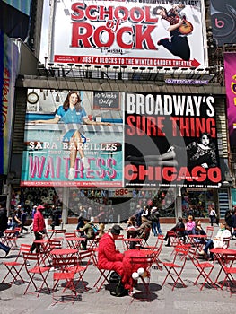 Times Square, Costumed Character on Break, New York City, NYC, NY, USA