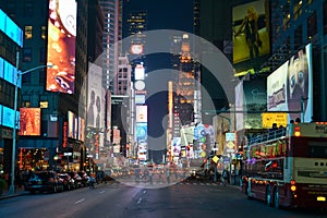 Times Square in the evening taken from 7th avenue