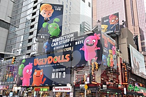 Times Square, featured with Broadway Theaters and animated LED signs, in Manhattan