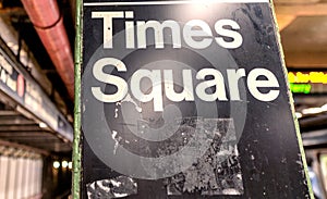 Times Square subway sign in New York City