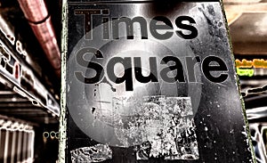 Times Square subway sign in New York City