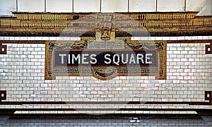 Times Square Tile Mosaic Subway Sign