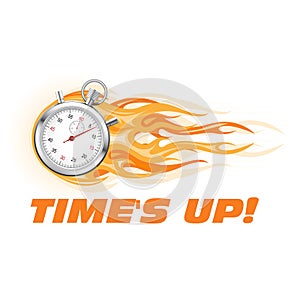 Times up, hurry up - burning stopwatch icon