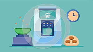 A timesaving pet feeder that premeasures and dispenses your pets food for the week taking the guesswork out of portion photo