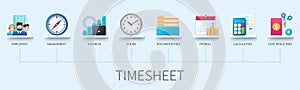 Timesheet vector infographics in 3d style photo