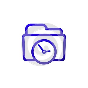 timesheet, time tracking icon with a folder photo