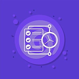 timesheet, time tracking icon for web