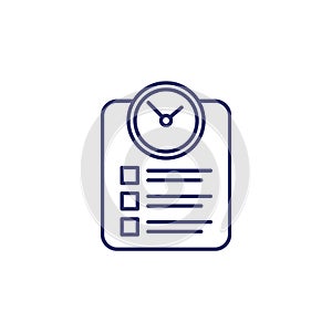 timesheet and time tracking line icon