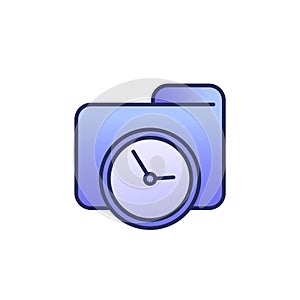 timesheet, tracking time icon with outline photo