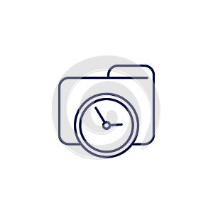 timesheet, tracking time line icon on white
