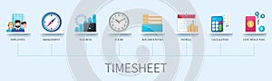 Timesheet vector infographics in 3d style