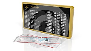 Timetable and airplane tickets