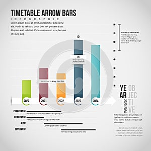 Timetable Arrow Bars Infographic