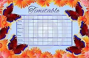 Timetable butterfly Nymphalis antiopa vector