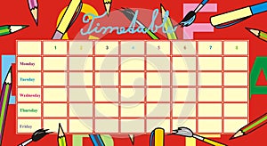 Timetable -red background