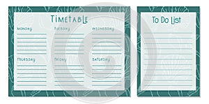 Timetable ,seashells, Class schedule, weekly calendar and to-do list. Weekly schedule. Organizer information template