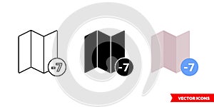 Timezone 7 icon of 3 types color, black and white, outline. Isolated vector sign symbol