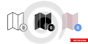 Timezone UTC icon of 3 types color, black and white, outline. Isolated vector sign symbol