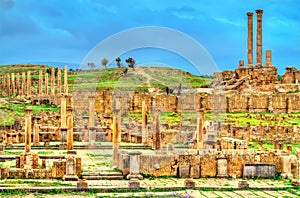 Timgad, ruins of a Roman-Berber city in Algeria.