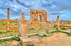 Timgad, ruins of a Roman-Berber city in Algeria.