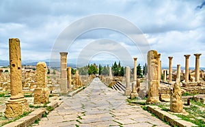 Timgad, ruins of a Roman-Berber city in Algeria.