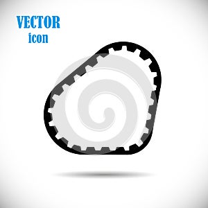 Timing belt. Drive mechanisms. Vector icon on isolated white background. Design element.