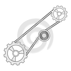 Timing belt icon, cartoon style