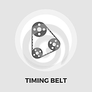 Timing belt icon flat