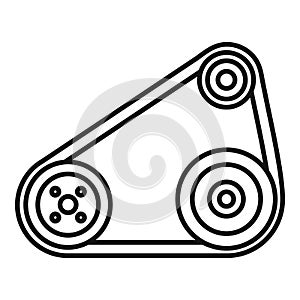 Timing belt icon, outline style