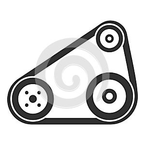 Timing belt icon, simple style