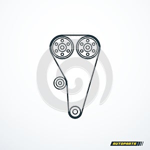 Timing belt icon. Vector illustration