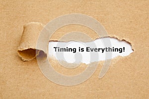 Timing is Everything Torn Paper Concept photo