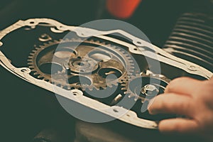 Timing sprockets in boxer engine