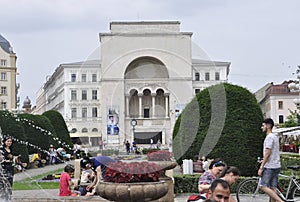 Timisoara, June 22nd: Opera Building from Victory Square in Timisoara town from Banat county in Romania