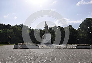 Timisoara RO, June 21th: Central Park Monument in Timisoara town from Banat county in Romania