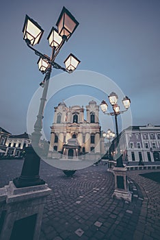 Timisoara, Romania - Piata Unirii Union Square by the Catholic Dome