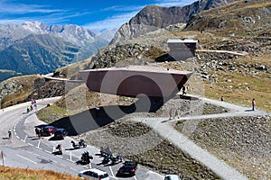 Timmelsjoch Passo Rombo a high mountain pass between Austria and Italy