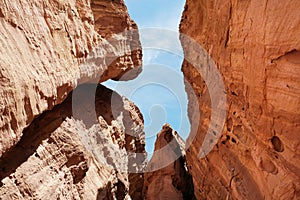 Timna Valley national park Eilat Israel solomon`s pillars