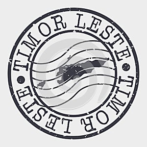 Timor-Leste Stamp Postal. A Map Silhouette Seal. Passport Round Design. Emblema Vector Icon Design Retro Travel. photo